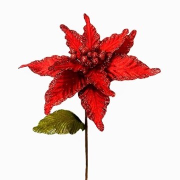 Flor Poinsettia 55X24cm Rojo