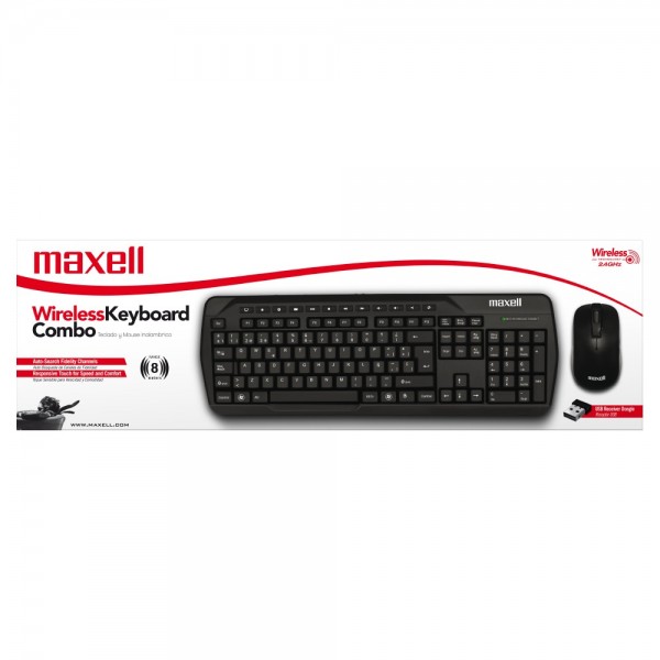 Teclado Inalámbrico Maxell WKB900 Touchpad Wireless 10mts Receptor USB  [348106], LifeMax*